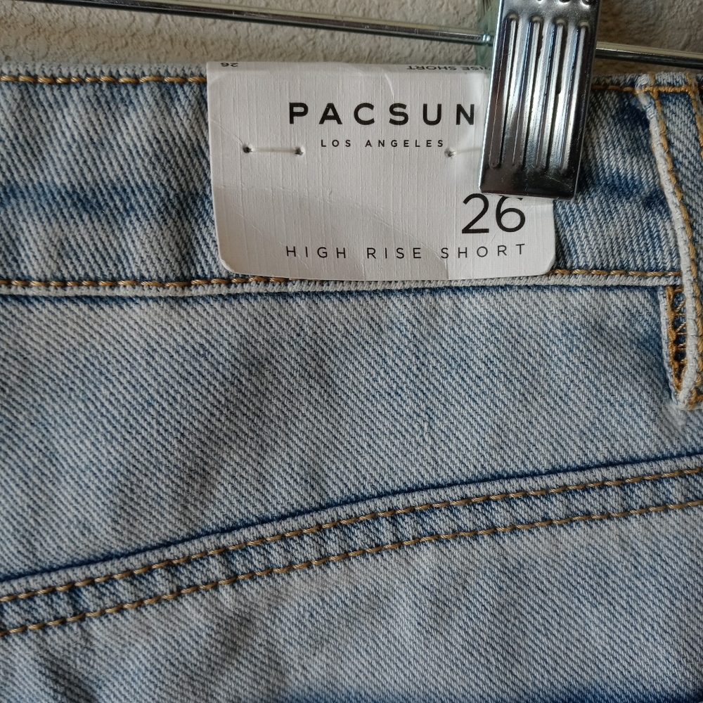 PACSUN high rise distressed denim jean shorts - Picture 7 of 7